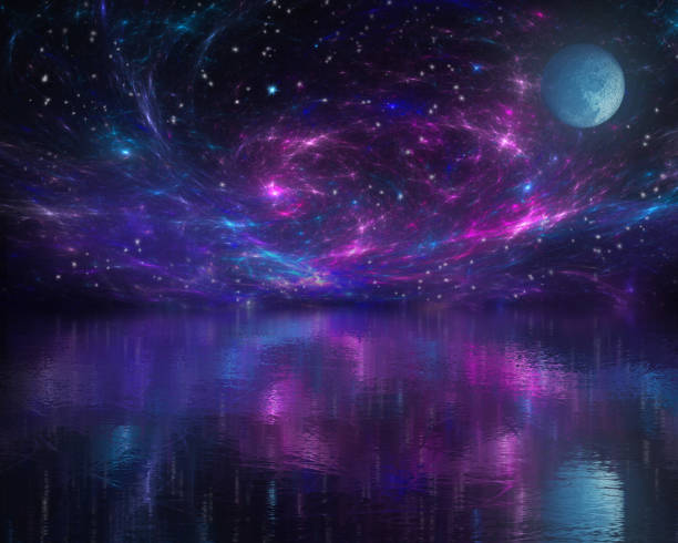 istock starry sky over icy lake 1074141188
