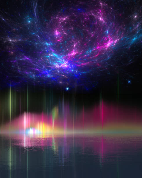 istock aurora borealis over icy lake 1074141228