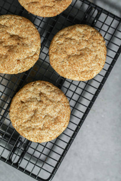 istock Closeup of freshly baked Snickerdoodle cookies 1074146122