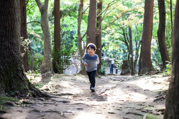 istock A boy who enjoys hiking in a natural park. 1074147492