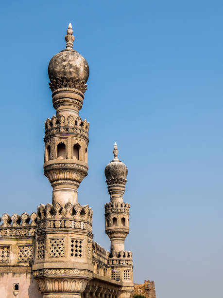 Architecture of Golkonda fort. Hyderabad, India. Golkonda is a citadel and fort in Southern India and was the capital of the medieval sultanate of the Qutb Shahi dynasty, is situated 11 km west of Hyderabad. hyderabad india stock pictures, royalty-free photos & images