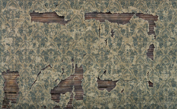 Old damaged vintage wallpaper wall background