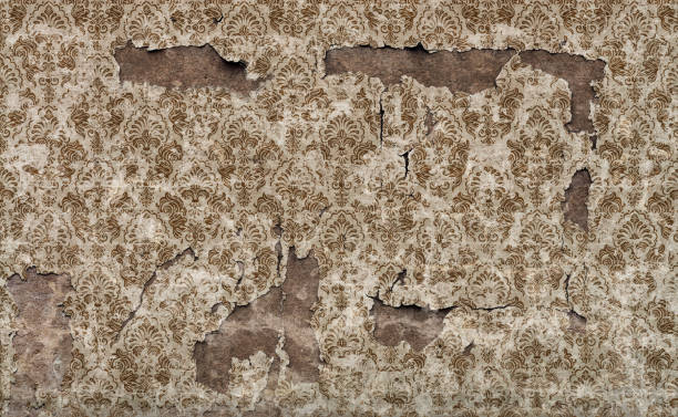 istock Old damaged vintage wallpaper wall background 1074148906