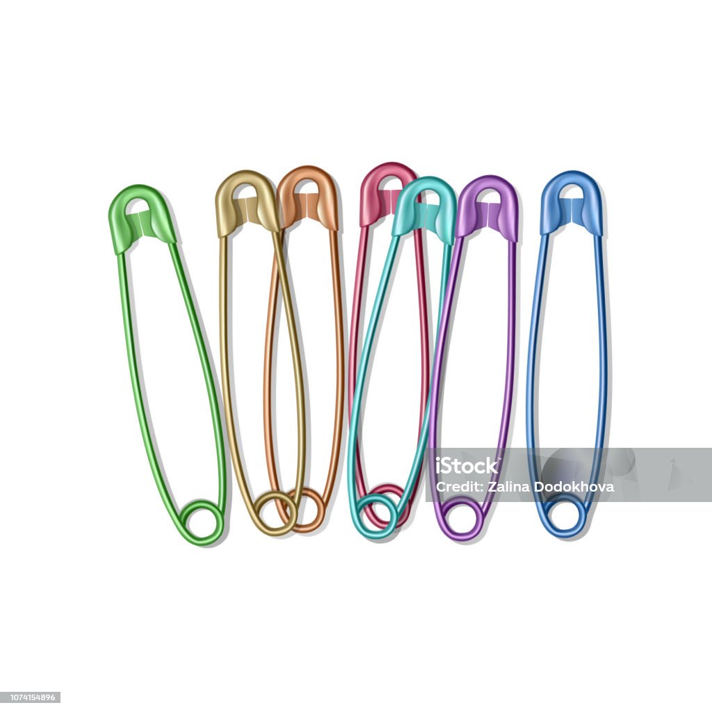 Set Of Realistic Safety Pins For Clothes Safety Pins Of Rainbow