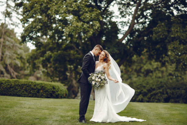 istock Elegant wedding couple 1074159808