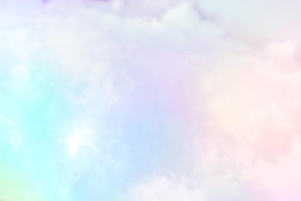 nube de serie: colores de algodón de azúcar. suave niebla y las nubes con un pastel colorean degradadas para el fondo. - cotton cloud cloudscape cumulus cloud fotografías e imágenes de stock