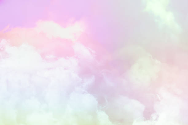 istock Cloud series : Colorful cotton candy. Soft fog and clouds with a pastel colored gradient for background. 1074160856