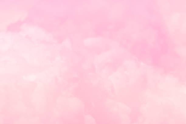 nube de serie: colores de algodón de azúcar. suave niebla y las nubes con un pastel colorean rosas de fondo. - cotton cloud cloudscape cumulus cloud fotografías e imágenes de stock
