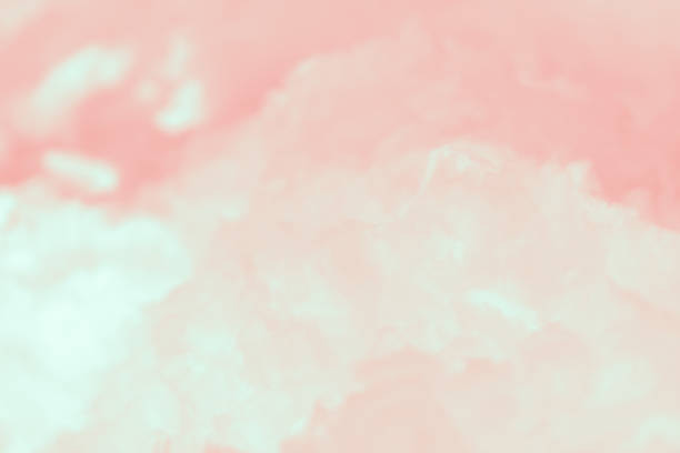 istock Cloud series : Colorful cotton candy. Soft fog and clouds with a pastel colored pink to mint gradient for background. 1074160902