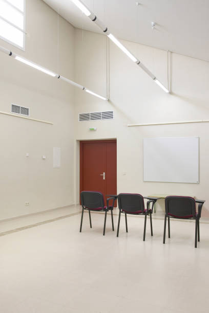 istock Empty classroom with chairs. Conference room. Back to school 1074164520