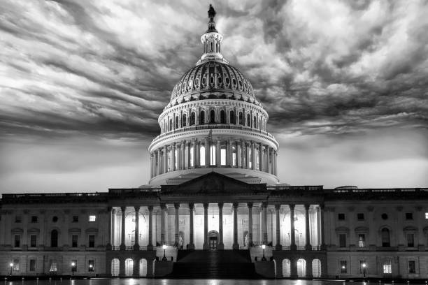 istock dc capitol at night in washington usa in b&w 1074166446