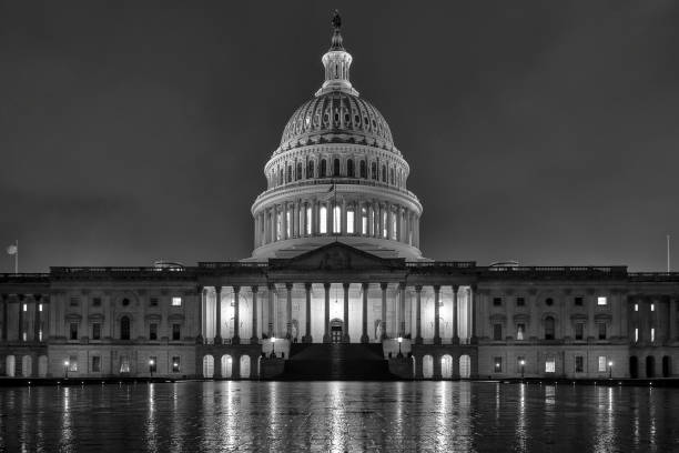 istock dc capitol at night in washington usa in b&w 1074166458
