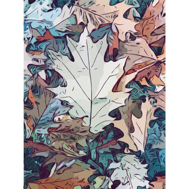 Vector illustration of Autumn leaves background