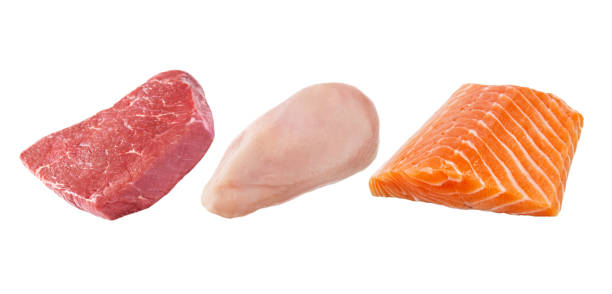 istock Steak chicken and salmon 1074177084