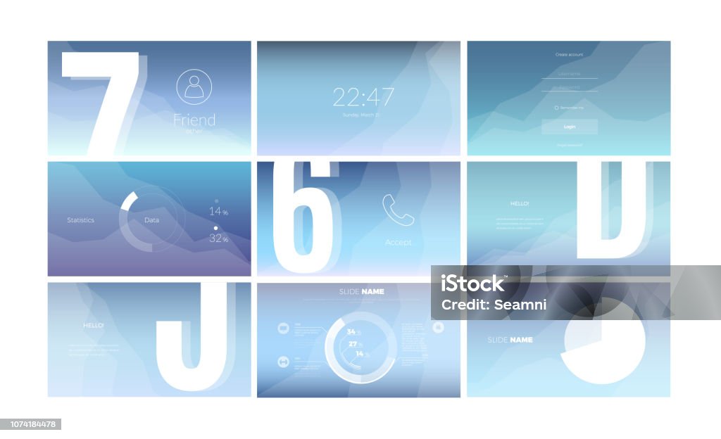 Modern Ui Screen Modern Ui Screen Design For Mobile App With Web Elements Stock ...