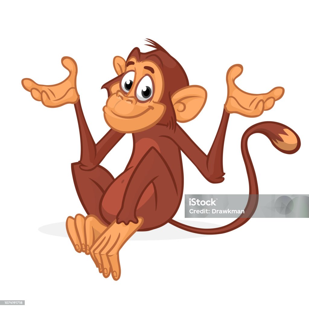 Funny chimpanzee illustration Monkey stock vector