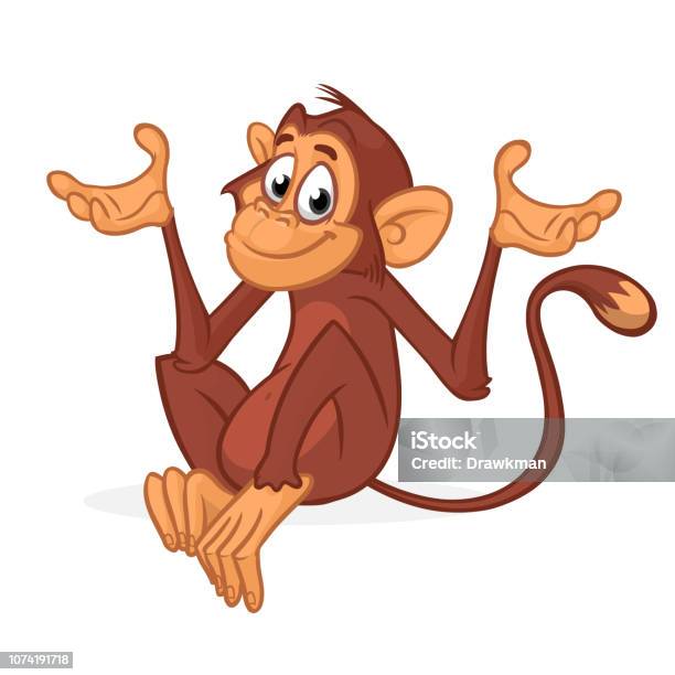 Funny Chimpanzee Illustration Stock Illustration - Download Image Now - Monkey, Ape, Cartoon