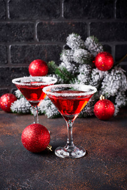 istock Christmas festive cocktail red martini 1074194020