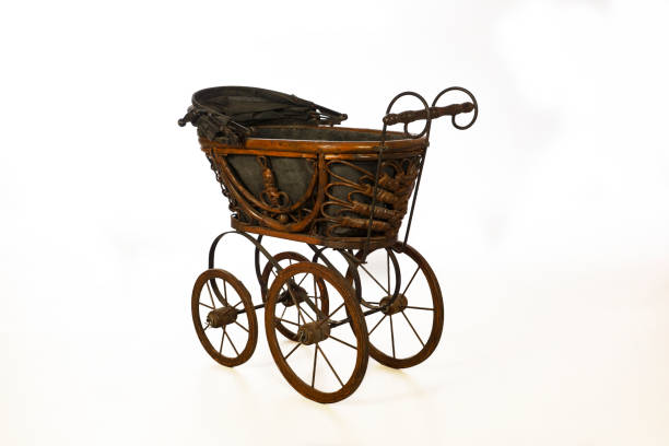 istock Old-fashioned stroller isolated. In the style of steampunk style. 1074196980
