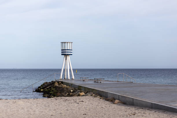istock Lifeguard Tower at Bellevue Beach in Copenhagen, Denmark 1074199552