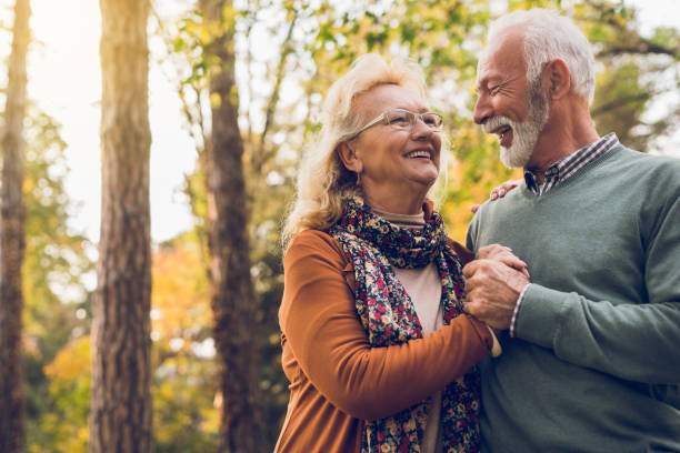 istock Senior couple taking a walk in the park 1074200772