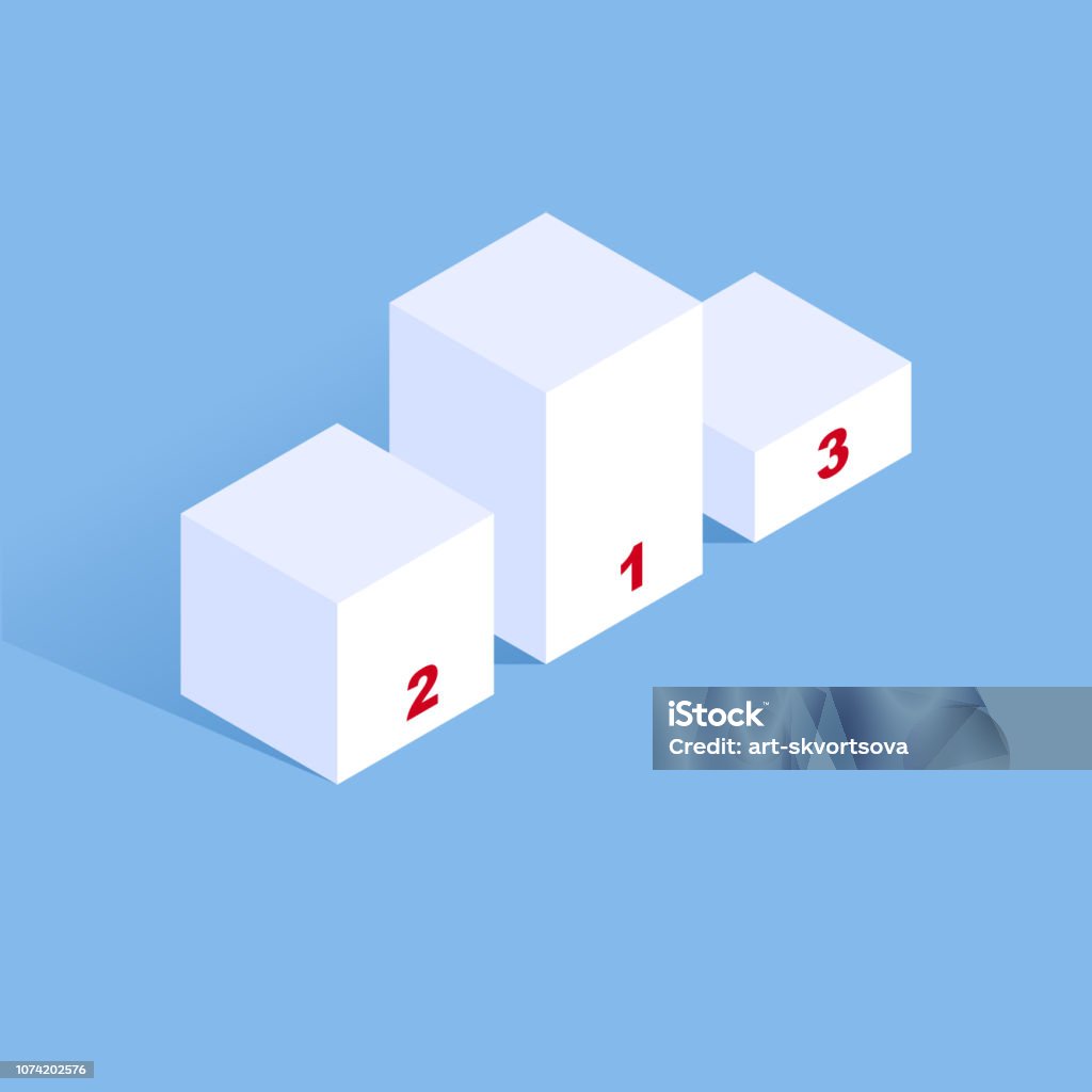 White Winners Podium Pedestal With First Second And Third Place For ...