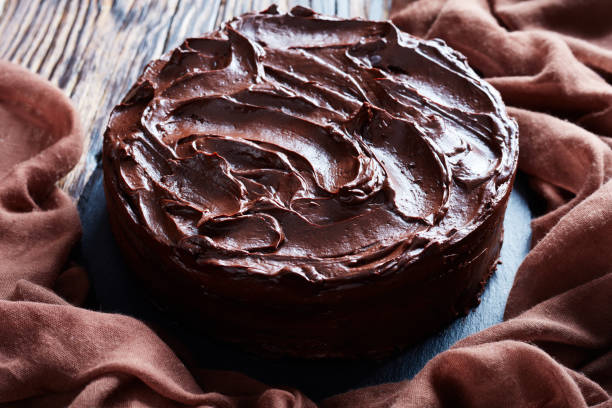 수 제 초콜릿 케이크의 클로즈업 - chocolate cake 뉴스 사진 이미지