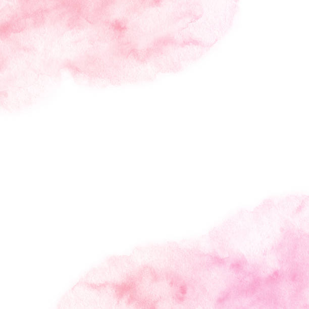 istock Hand painted pink watercolor border texture isolated on the white background. Usable for cards, invitations and more. 1074211176