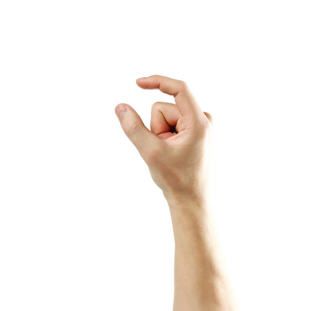 istock Man hand sign. Isolated on white background. 1074211548