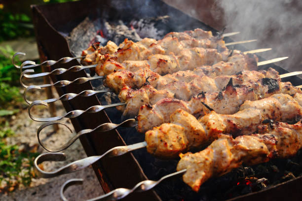 istock Juicy grilled shashlik cooked on the grill 1074228238
