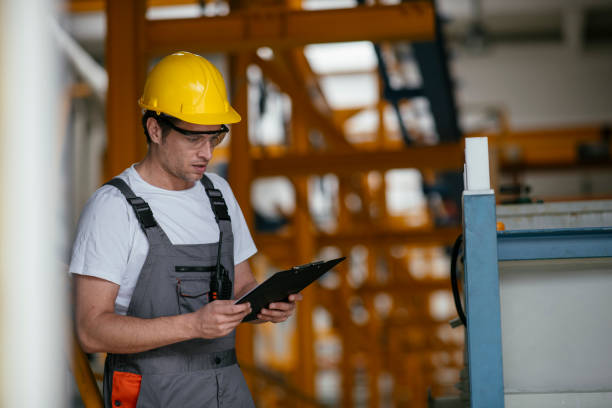 istock Male engineer in factory 1074229768