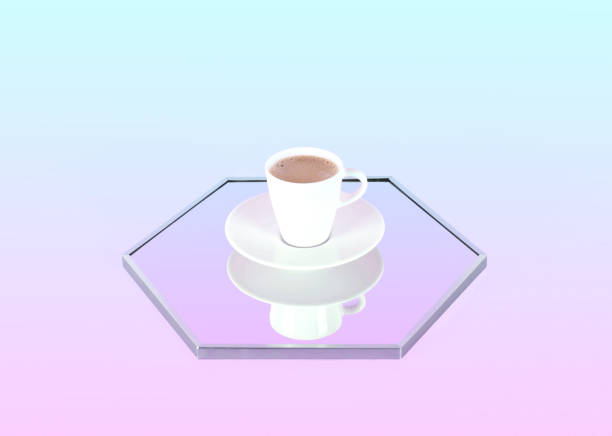 Stylish morning coffee setup. Creative minimal concept.