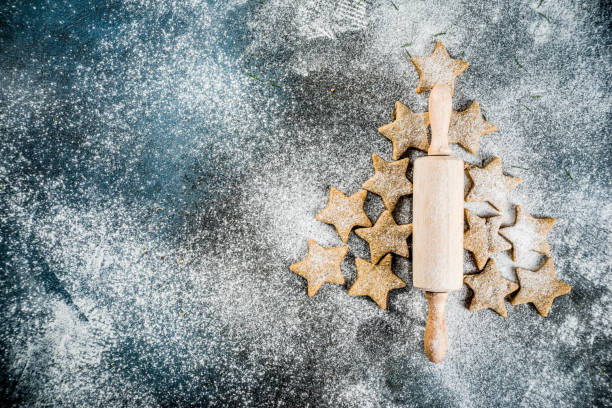 istock Christmas background with gingerbread cookies 1074230398