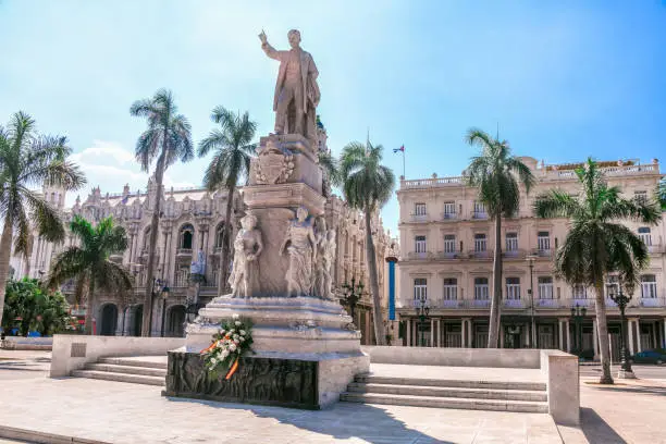 Front View Of Jose Marti Statue In Havana, Cuba