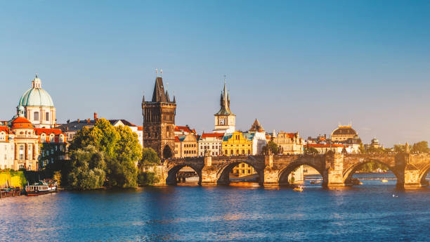 istock Charles Bridge (Karluv Most) and Lesser Town Tower, Prague, Czech Republic 1074245592