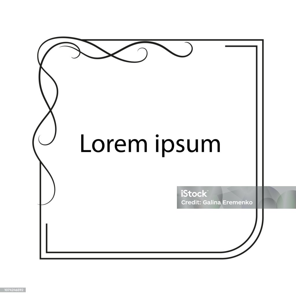Text Border Element Decorative Frame Element For Design Place For Textfloral Border Stock ...