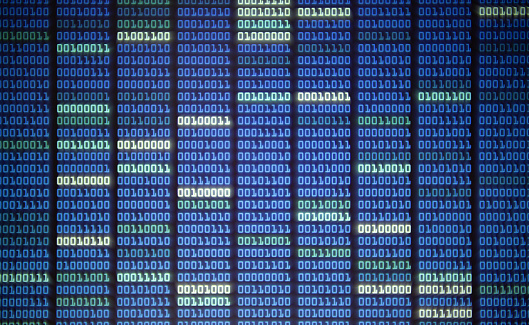 Binary Code On Computer Screen Stock Photo - Download Image Now ...