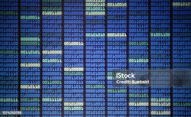 Binary Code On Computer Screen Stock Photo - Download Image Now ...