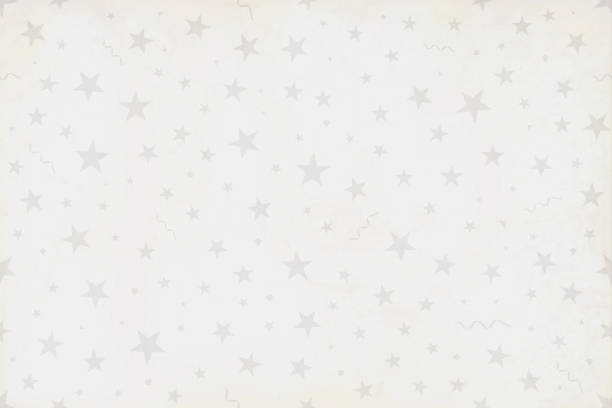 White grunge Vector Illustration of a starry party background in Vintage color pale white with silver stars, swirls, stars, confetti all over White grunge Vector Illustration of a starry party background in Vintage color pale white with silver stars, swirls, stars, confetti all over. No text, no people, very light and faint watermark  objects. Objects scattered randomly over the background. Can be used as a wallpaper, Xmas background, gift wrapping sheet or Birthday or  New Year celebration background. over the hill birthday stock illustrations