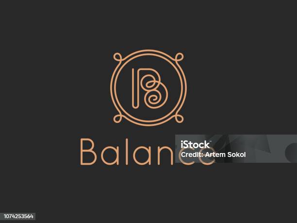 Letter B Balance Alphabet Icon Stock Illustration - Download Image Now - Monogram, Letter B, Alphabet