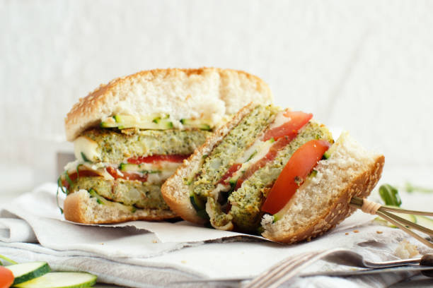 istock Healthy vegetarian burger 1074255290