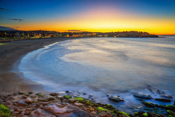 istock Beautiful morning sunset and Mossy rocks 1074256718