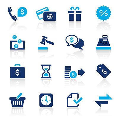 An illustration of banking and finance two color icons set for your web page, presentation, apps and design products. Vector format can be fully scalable & editable.