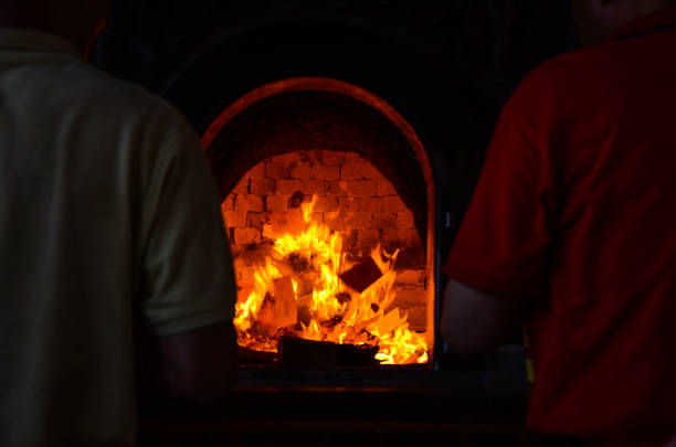 istock Nantou , Taiwan - APR 15, 2018:Burning joss paper in temple. 1074262098