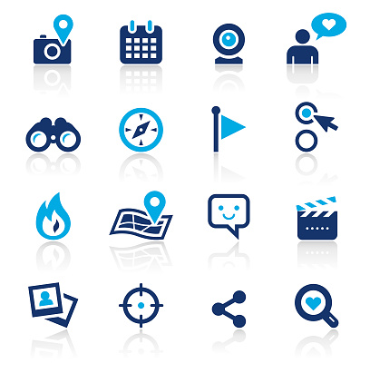 An illustration of social media two color icons set for your web page, presentation, apps and design products. Vector format can be fully scalable & editable.