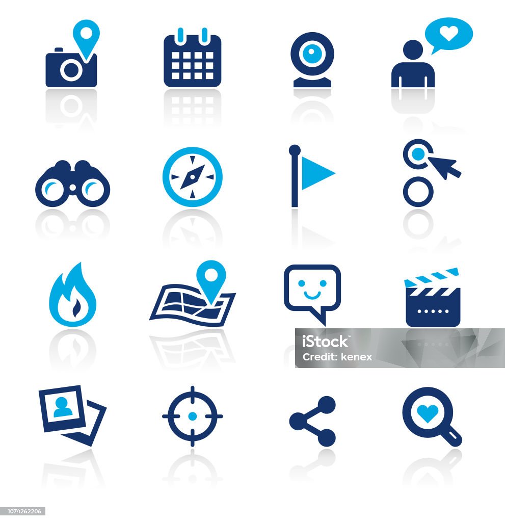 Social Media Two Color Icons Set An illustration of social media two color icons set for your web page, presentation, apps and design products. Vector format can be fully scalable & editable. Icon stock vector