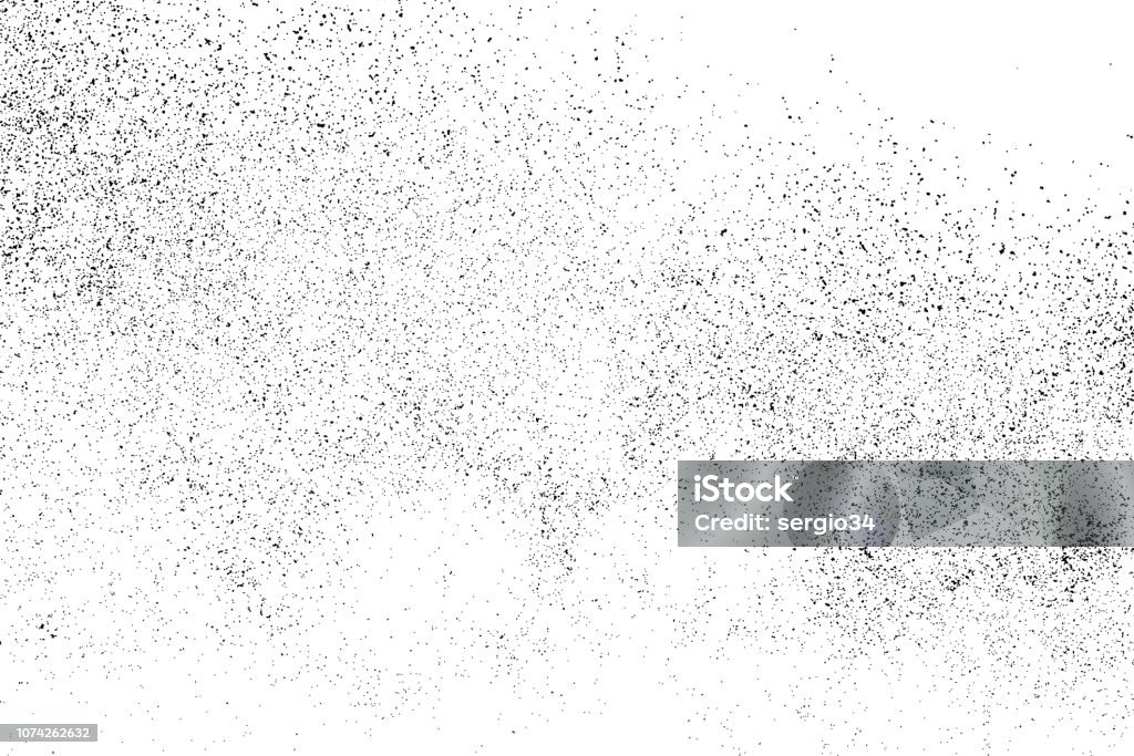 Textura granulada negro aislado en blanco. - arte vectorial de Con textura libre de derechos