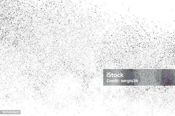 Black Grainy Texture Isolated On White Stock Illustration - Download Image Now - Textured, Persistence, Distraught