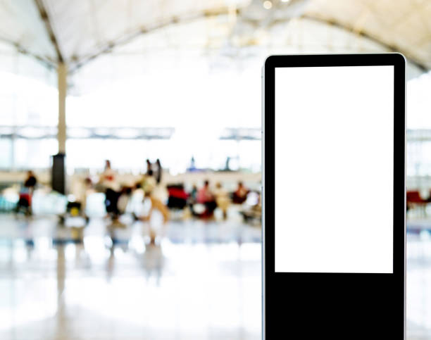 Blank advertising billboard at airport.
