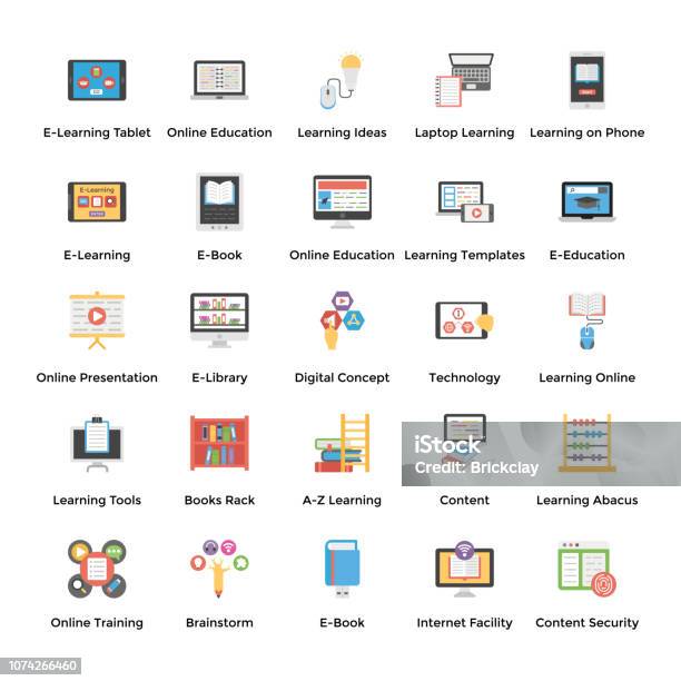 Ikon Table Elearning Paket Ikon Elearning Ilustrasi Stok - Unduh Gambar Sekarang ...
